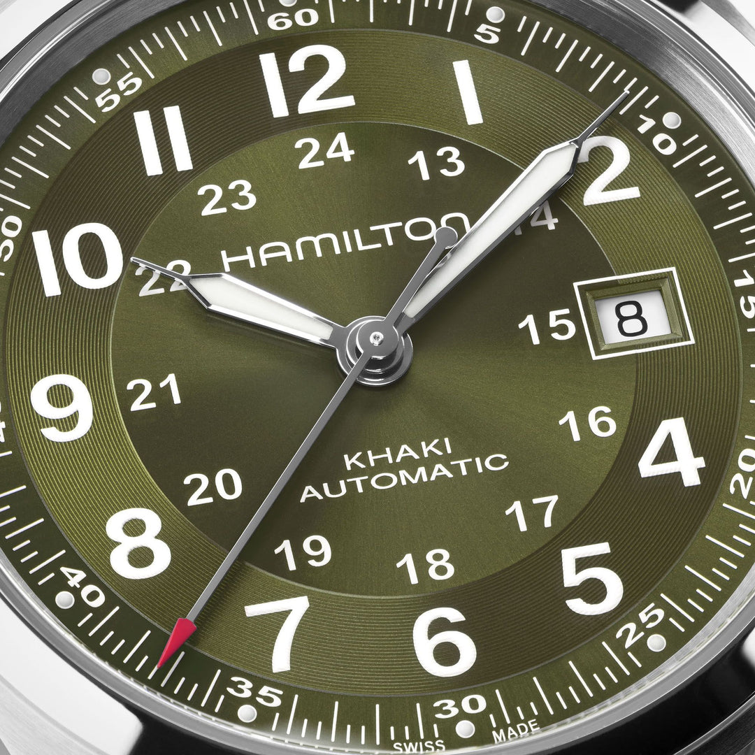 Hamilton Khaki Field Automatic 42 mm H70605160 dial detail