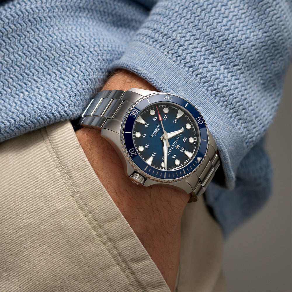 Hamilton Khaki Navy Scuba Auto 43mm Automatic H82505140 wrist