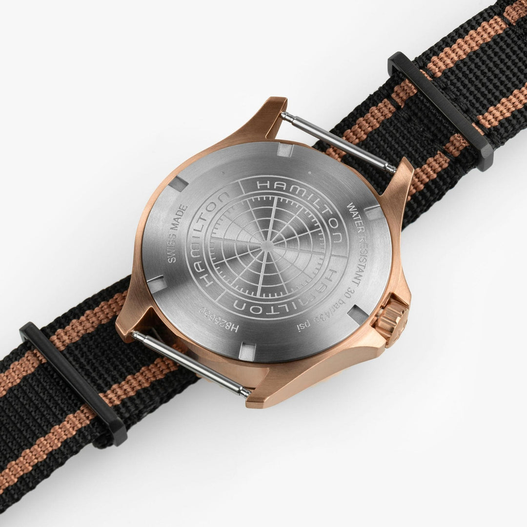 Hamilton Khaki Navy Scuba Automatic GMT Bronze 43 mm H82565930 nato strap