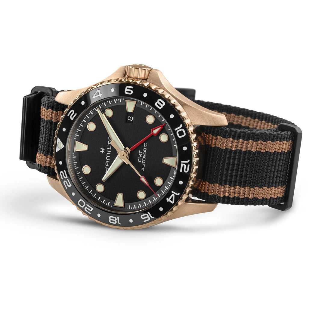 Hamilton Khaki Navy Scuba Automatic GMT Bronze 43 mm H82565930 side view