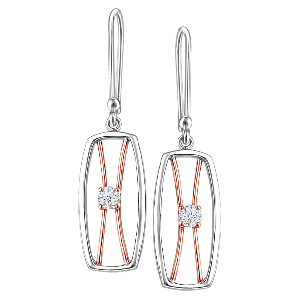Canadian diamond earrings in 10K white and rose gold – ICG1949E14