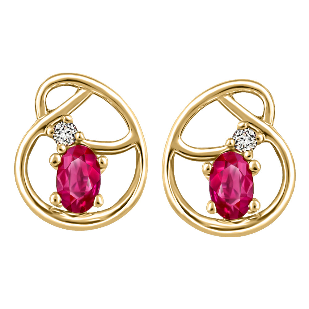 Ruby and Canadian diamond earrings in 10K yellow gold – ICG1971E05