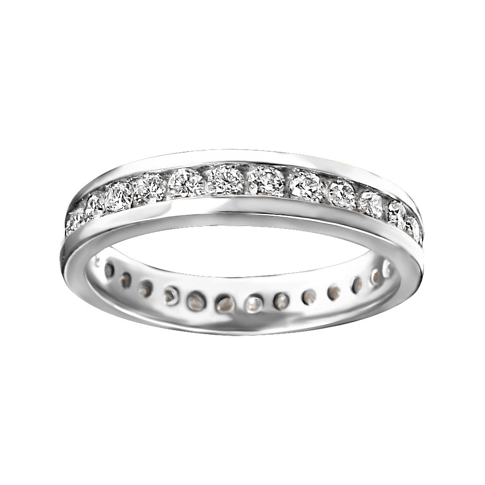14K white gold natural diamond band, style JVJ1700/7