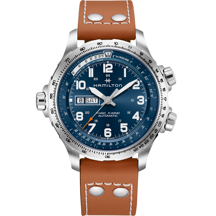 Khaki Aviation X-Wind Day Date Auto 45 mm H77765541