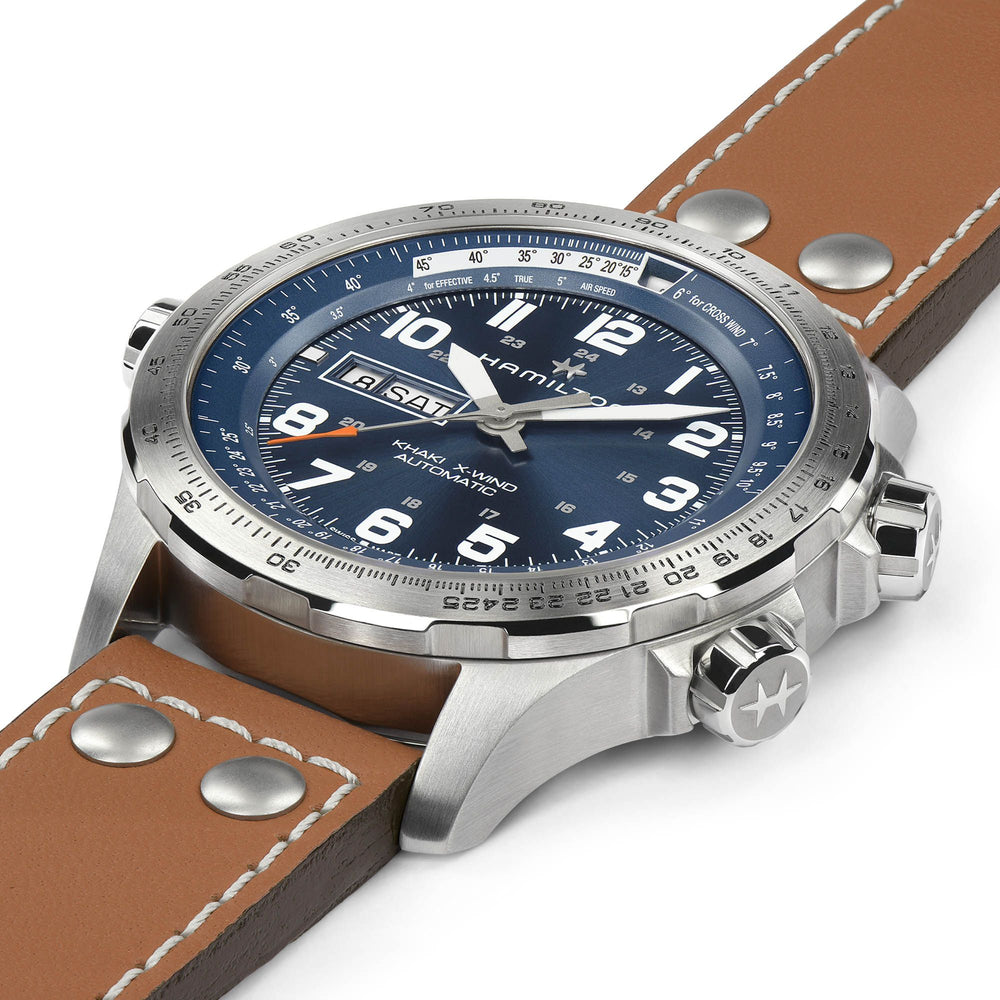 Khaki Aviation X-Wind Day Date Auto 45 mm H77765541 laid view
