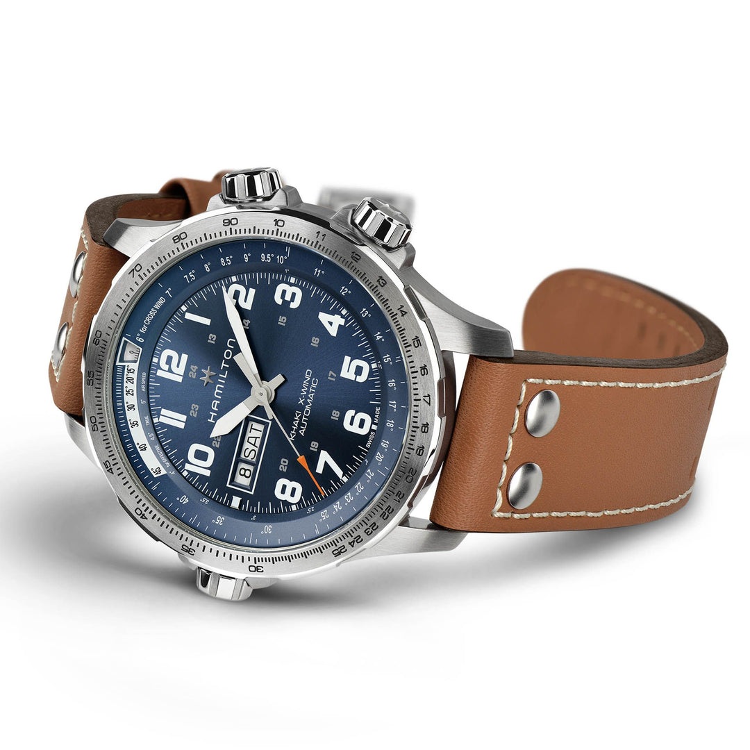 Khaki Aviation X-Wind Day Date Auto 45 mm H77765541 side view