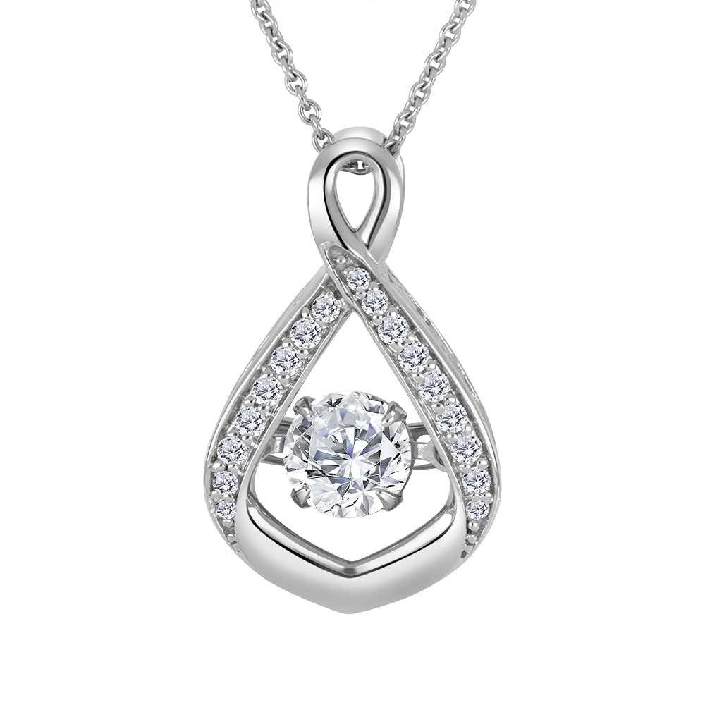Lab-grown diamond necklace in 10K white gold – LGG155P/50