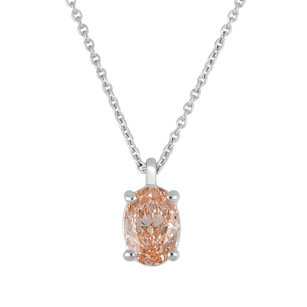 Pink lab-grown diamond necklace in 10K white gold – LPG301P/80