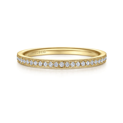 Gabriel & Co. 14K Yellow Gold Pave Diamond Eternity Stackable Ring LR4862Y45JJ