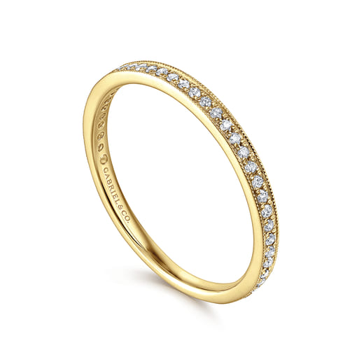 Gabriel & Co. 14K Yellow Gold Pave Diamond Eternity Stackable Ring LR4862Y45JJ