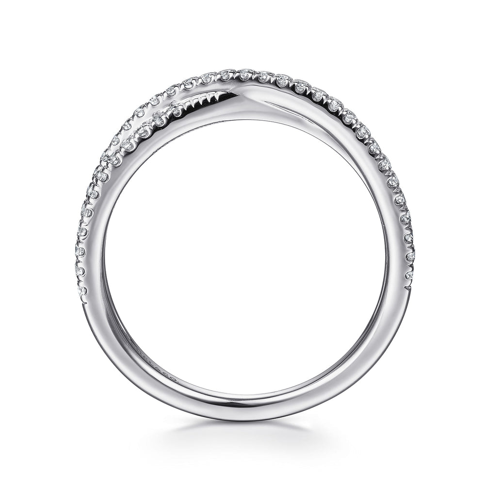 Gabriel & Co. 14K White Gold Diamond Criss Cross Ring — profile view — LR51169W45JJ