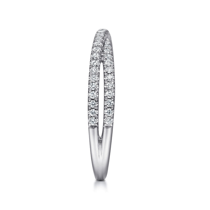 Gabriel & Co. 14K White Gold Diamond Criss Cross Ring — side detail — LR51169W45JJ
