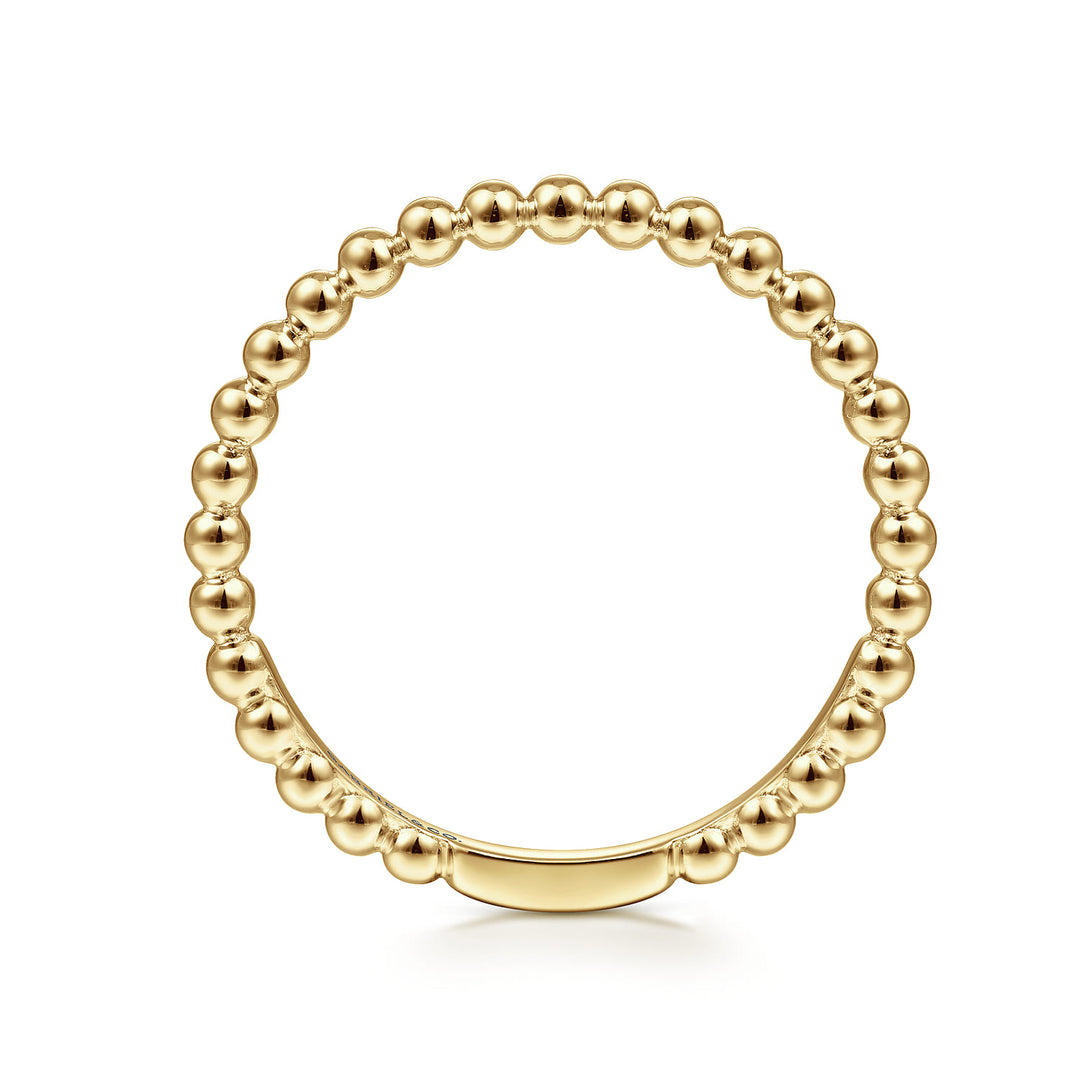 Gabriel & Co. 14K Yellow Gold Beaded Stackable Bujukan Ring — profile view — LR51172Y4JJJ