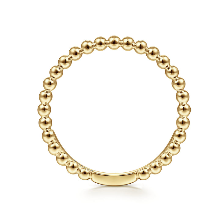 Gabriel & Co. 14K Yellow Gold Beaded Stackable Bujukan Ring — profile view — LR51172Y4JJJ