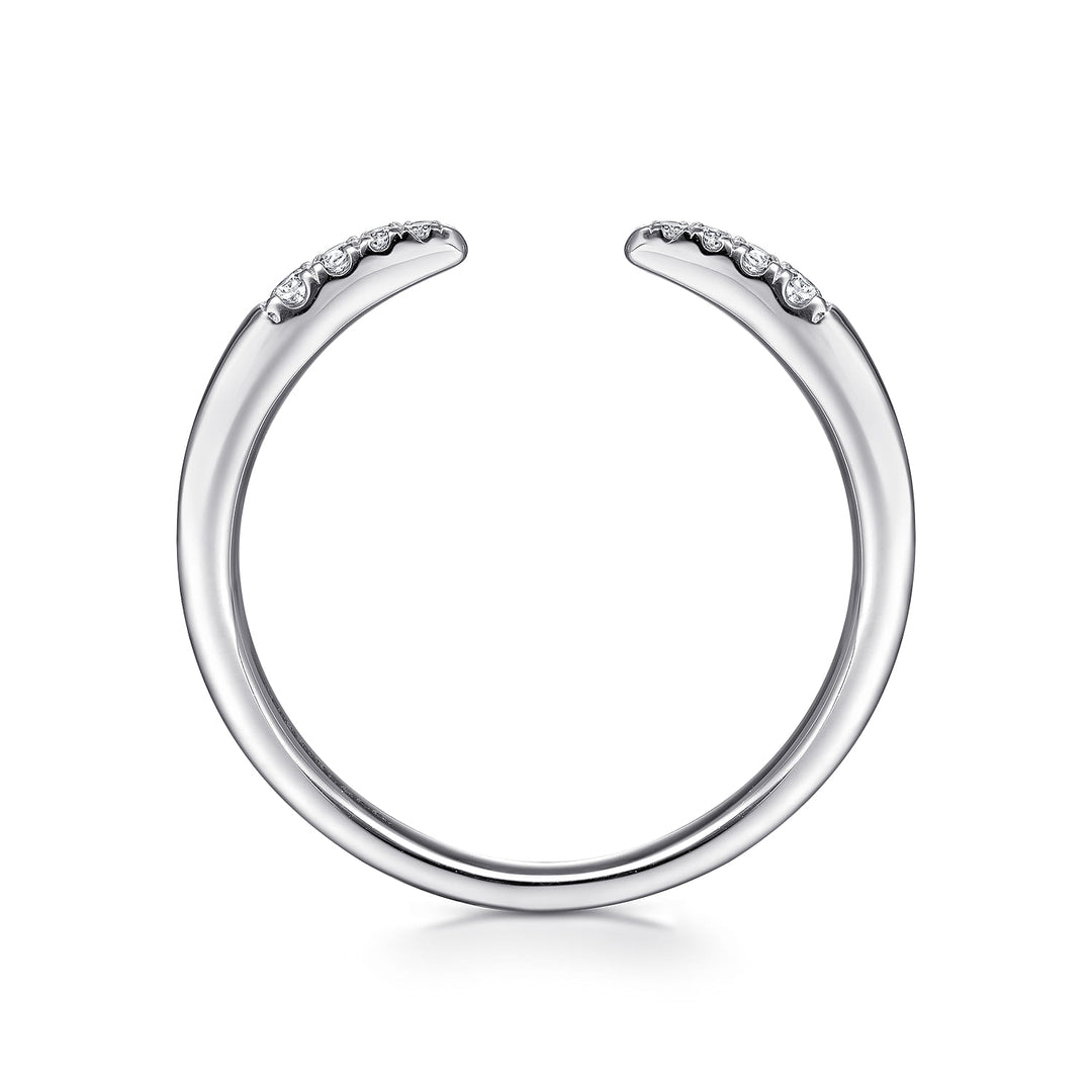 Gabriel & Co. 14K White Gold Open Diamond Tipped Stackable Ring — profile view — LR51177W45JJ