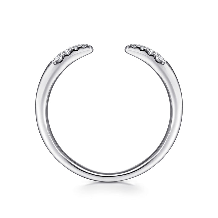 Gabriel & Co. 14K White Gold Open Diamond Tipped Stackable Ring — profile view — LR51177W45JJ