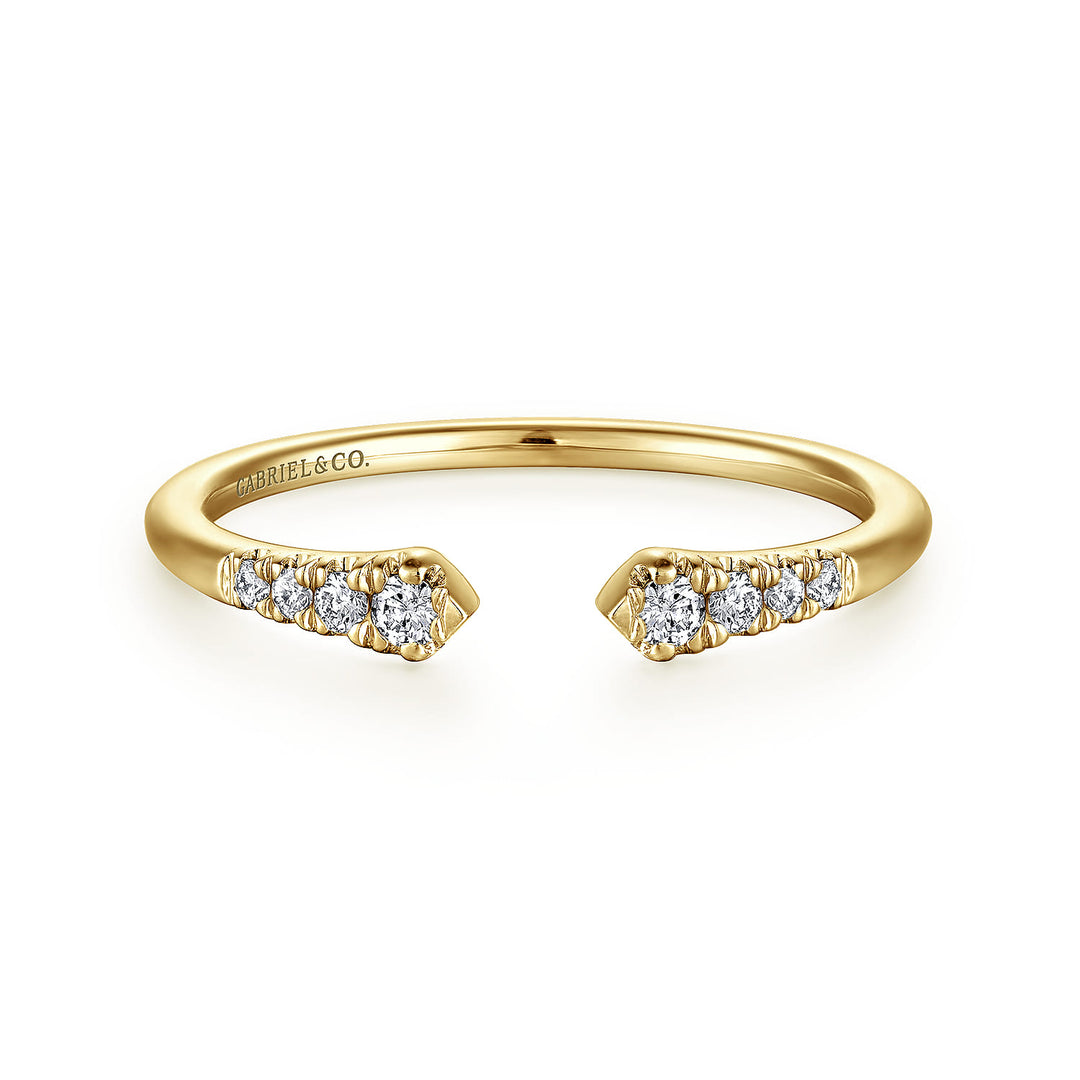 Gabriel & Co. 14K Yellow Gold Diamond Stackable Ring — front view — LR51284Y45JJ