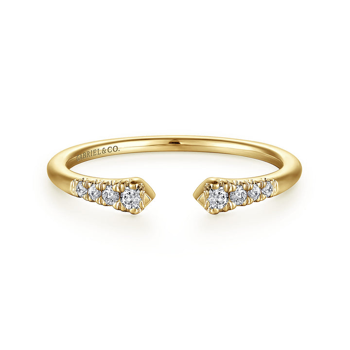 Gabriel & Co. 14K Yellow Gold Diamond Stackable Ring — front view — LR51284Y45JJ