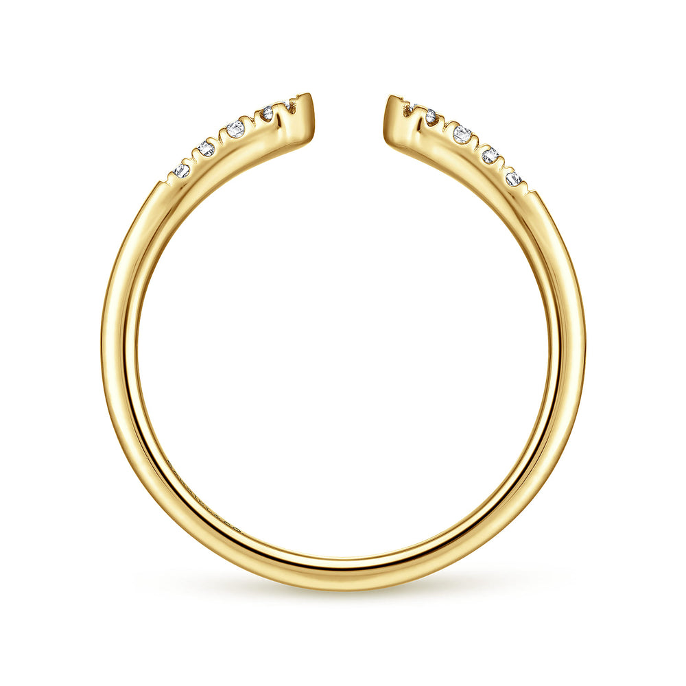 Gabriel & Co. 14K Yellow Gold Diamond Stackable Ring — profile view — LR51284Y45JJ