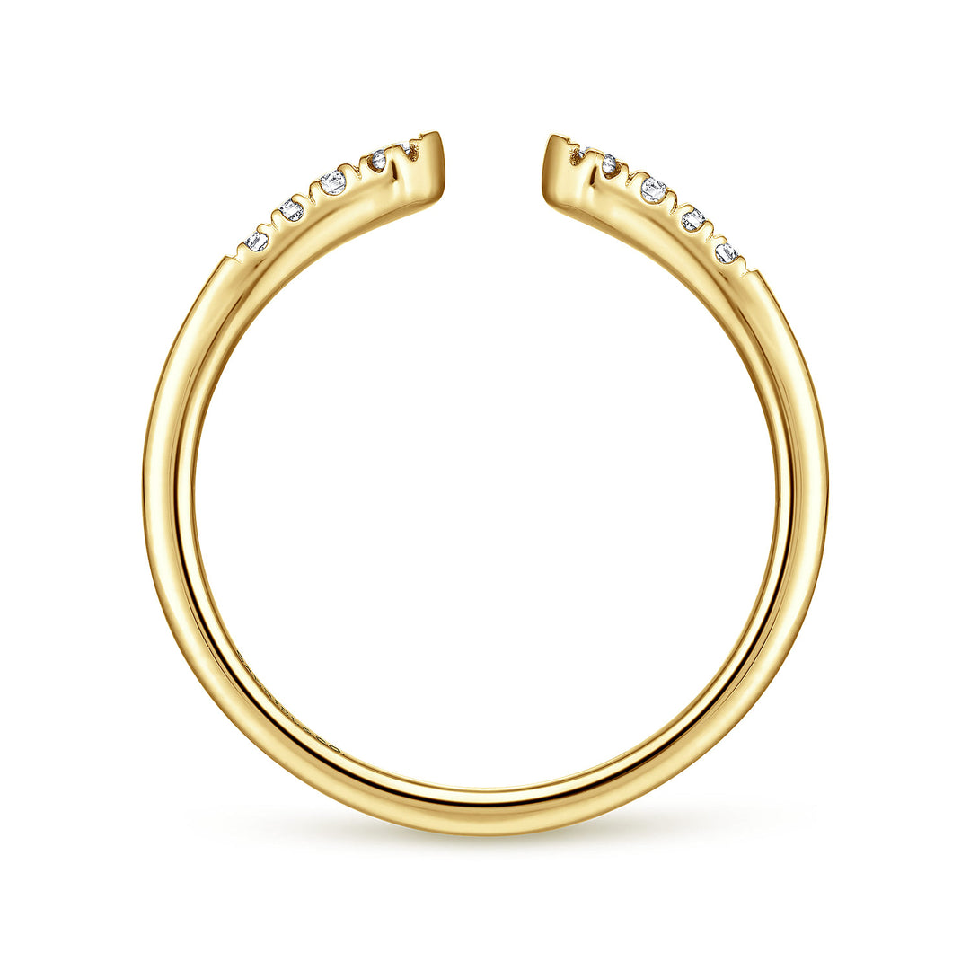 Gabriel & Co. 14K Yellow Gold Diamond Stackable Ring — profile view — LR51284Y45JJ