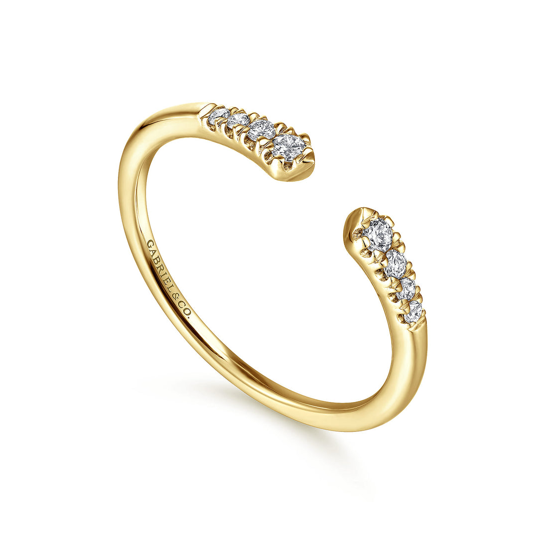 Gabriel & Co. 14K Yellow Gold Diamond Stackable Ring — angled view — LR51284Y45JJ