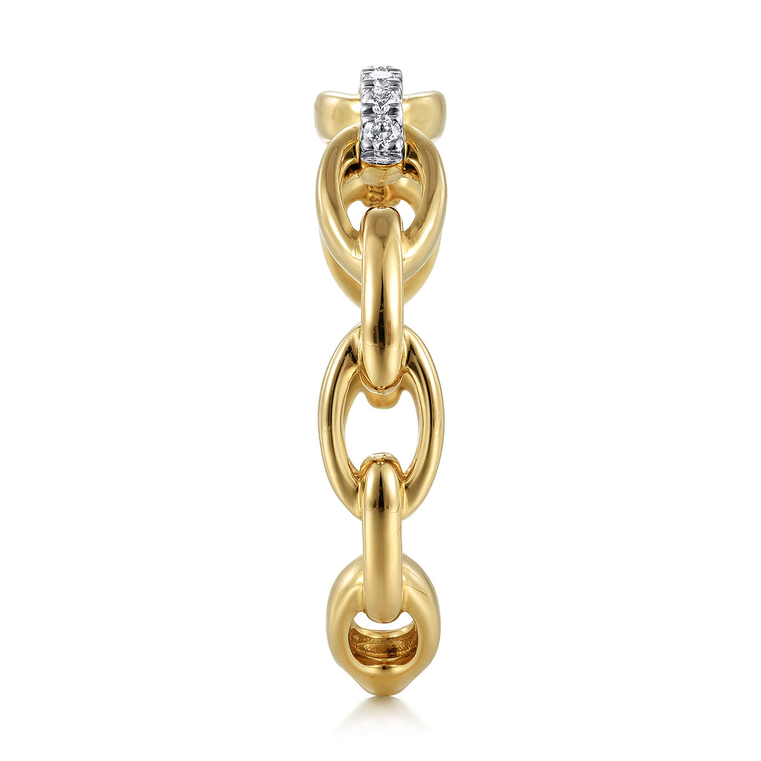 Gabriel & Co. 14K Yellow Gold Diamond Link Chain Ring — side detail — LR51461Y45JJ
