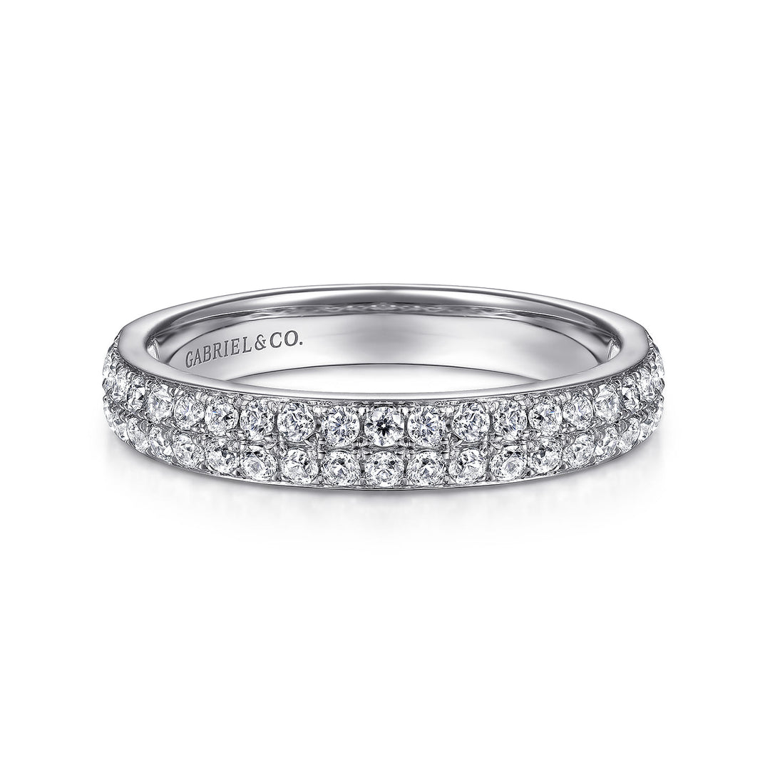 Gabriel & Co. 14K White Gold Diamond Pavé Band Ring — front view — LR51758W45JJ