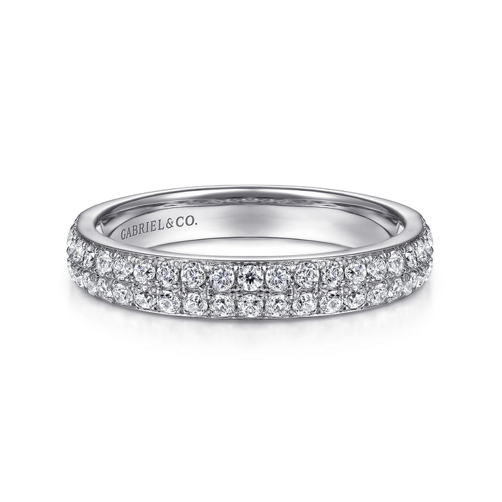 Gabriel & Co. 14K White Gold Diamond Pavé Band Ring — front view — LR51758W45JJ