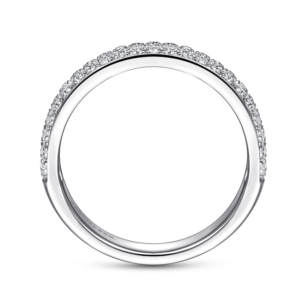 Gabriel & Co. 14K White Gold Diamond Pavé Band Ring — profile view — LR51758W45JJ