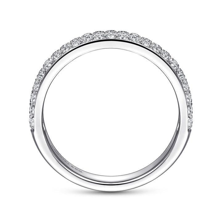 Gabriel & Co. 14K White Gold Diamond Pavé Band Ring — profile view — LR51758W45JJ