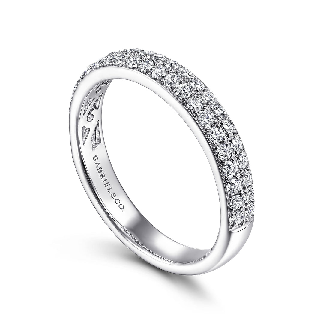 Gabriel & Co. 14K White Gold Diamond Pavé Band Ring — angled view — LR51758W45JJ