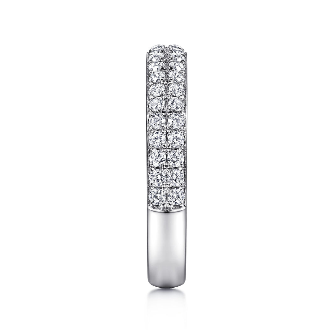 Gabriel & Co. 14K White Gold Diamond Pavé Band Ring — side detail — LR51758W45JJ