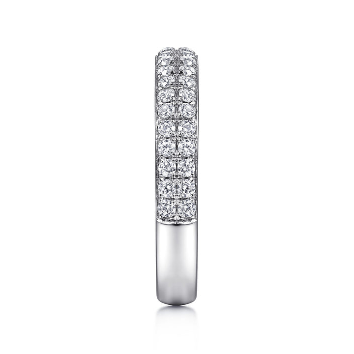 Gabriel & Co. 14K White Gold Diamond Pavé Band Ring — side detail — LR51758W45JJ
