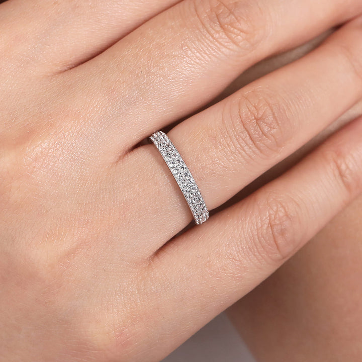 Gabriel & Co. 14K White Gold Diamond Pavé Band Ring — shown on a model; other jewellery sold separately — LR51758W45JJ