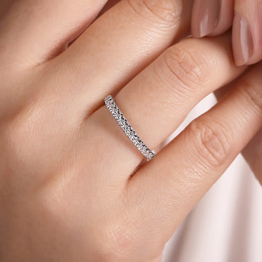 Gabriel & Co. 14K White Gold Diamond Stackable Band LR51760W45JJ