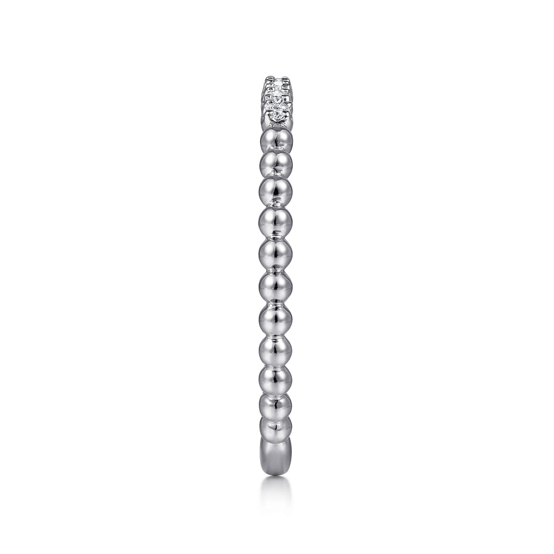 Gabriel & Co. 14K White Gold Bujukan Bead and Diamond Stackable Ring — side detail — LR51823W45JJ