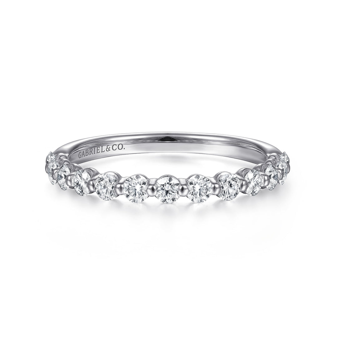 Gabriel & Co. 14K White Gold Diamond Stackable Ring — front view — LR51935W45JJ