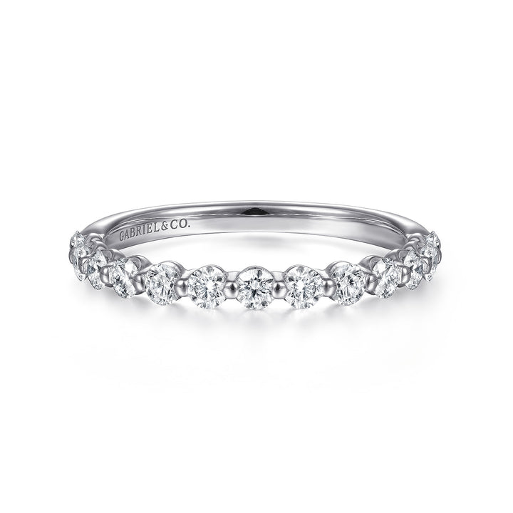 Gabriel & Co. 14K White Gold Diamond Stackable Ring — front view — LR51935W45JJ