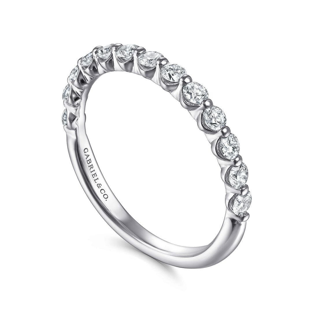 Gabriel & Co. 14K White Gold Diamond Stackable Ring — angled view — LR51935W45JJ