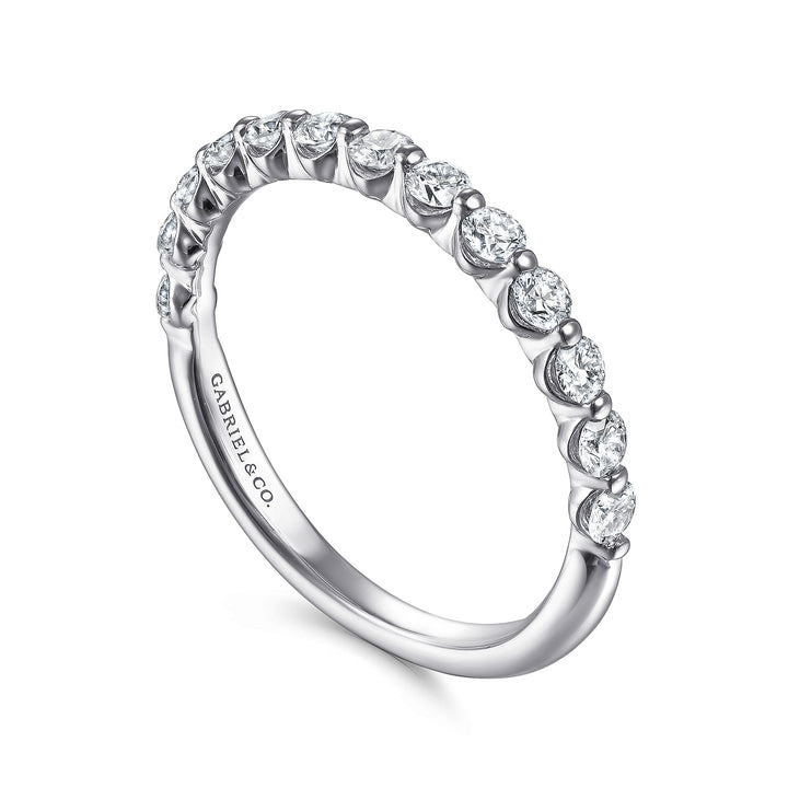 Gabriel & Co. 14K White Gold Diamond Stackable Ring — angled view — LR51935W45JJ