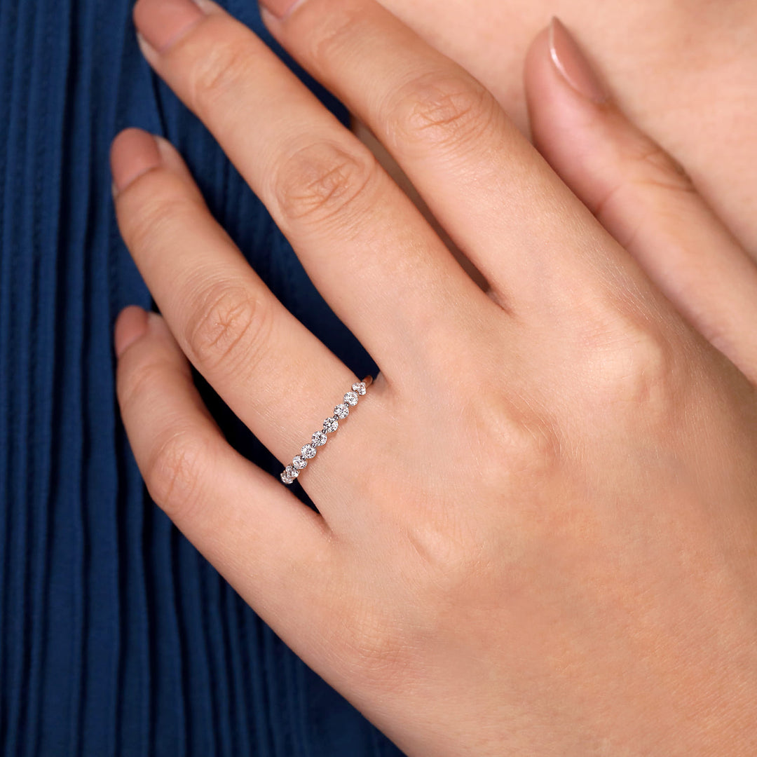 Gabriel & Co. 14K White Gold Diamond Stackable Ring — shown on a model; other jewellery sold separately — LR51935W45JJ