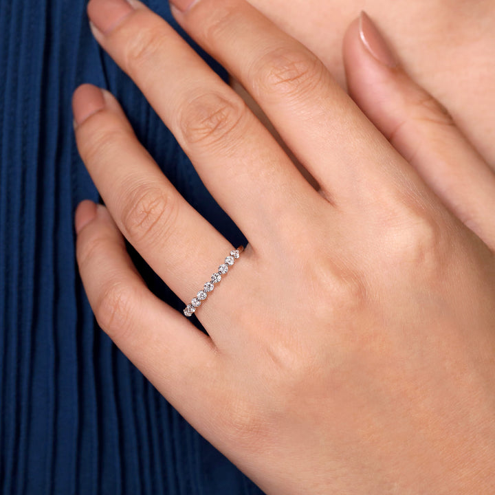 Gabriel & Co. 14K White Gold Diamond Stackable Ring — shown on a model; other jewellery sold separately — LR51935W45JJ