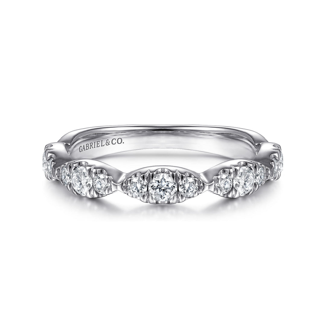 Gabriel & Co. 14K White Gold Diamond Stackable Ring — front view — LR51936W45JJ