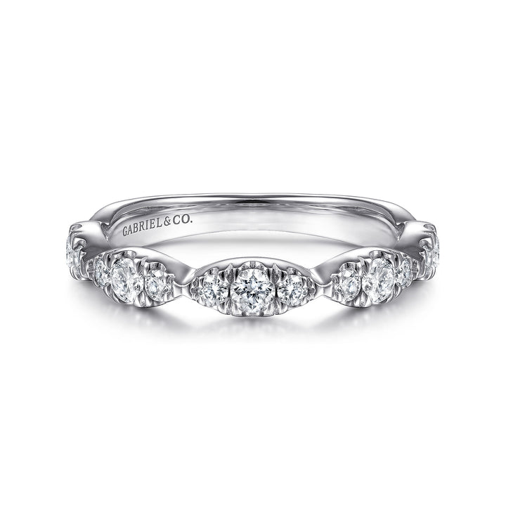 Gabriel & Co. 14K White Gold Diamond Stackable Ring — front view — LR51936W45JJ