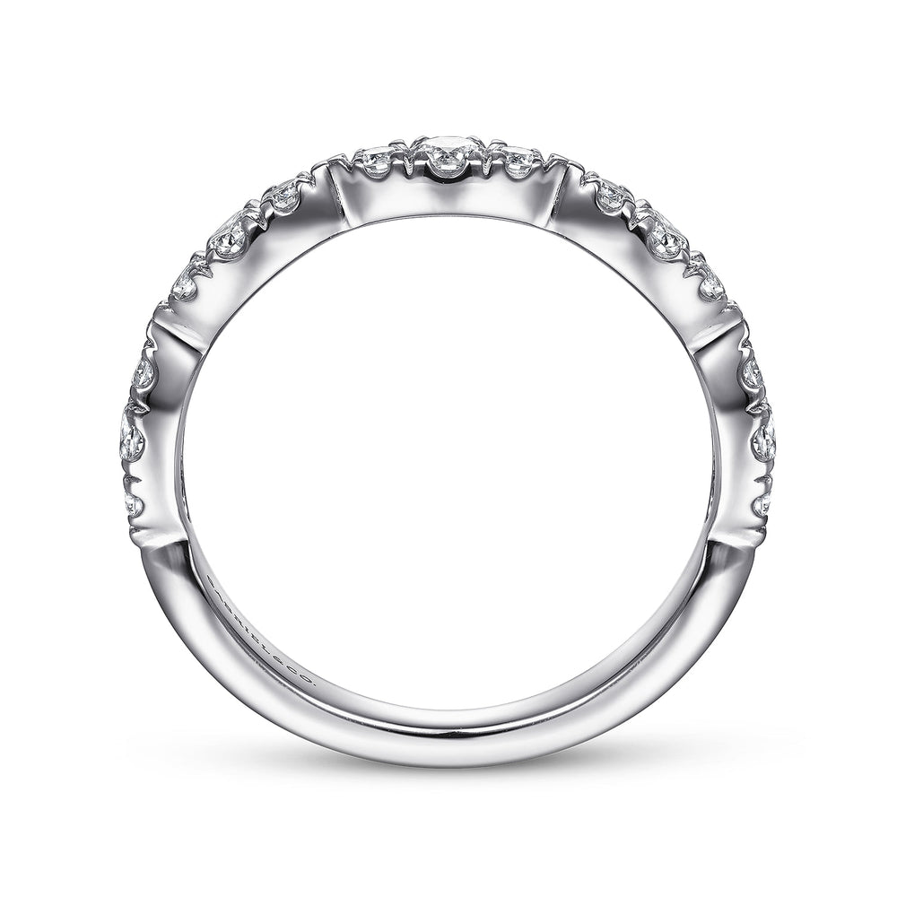 Gabriel & Co. 14K White Gold Diamond Stackable Ring — profile view — LR51936W45JJ