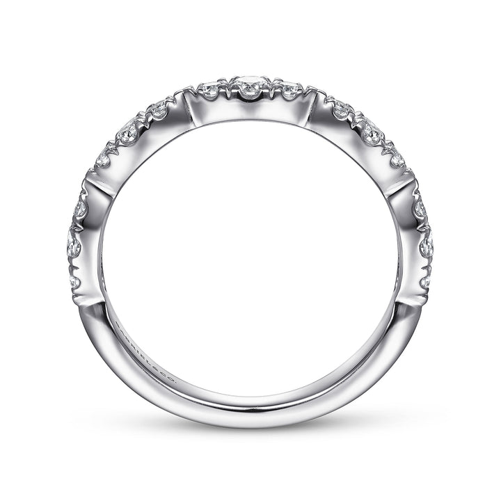Gabriel & Co. 14K White Gold Diamond Stackable Ring — profile view — LR51936W45JJ