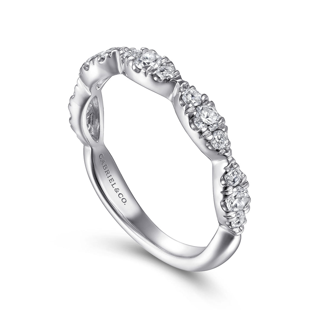 Gabriel & Co. 14K White Gold Diamond Stackable Ring — angled view — LR51936W45JJ