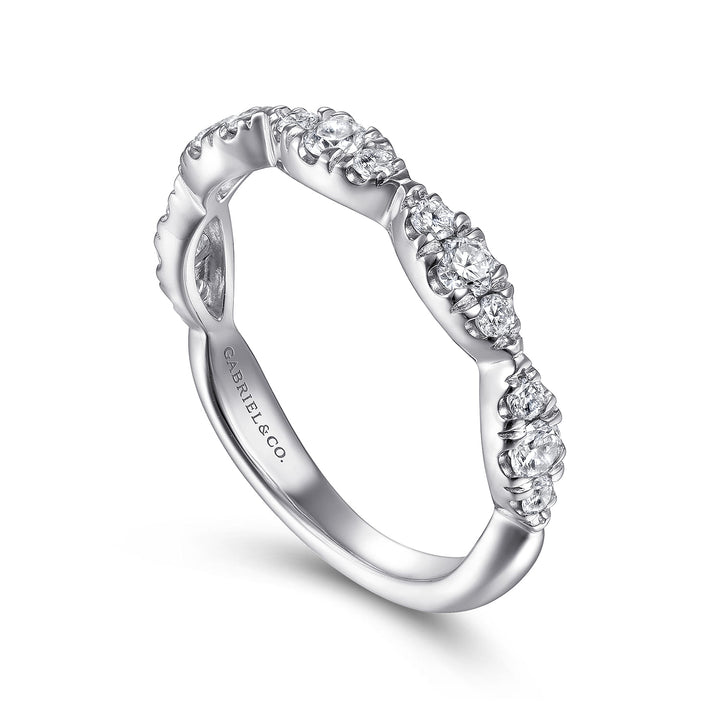 Gabriel & Co. 14K White Gold Diamond Stackable Ring — angled view — LR51936W45JJ