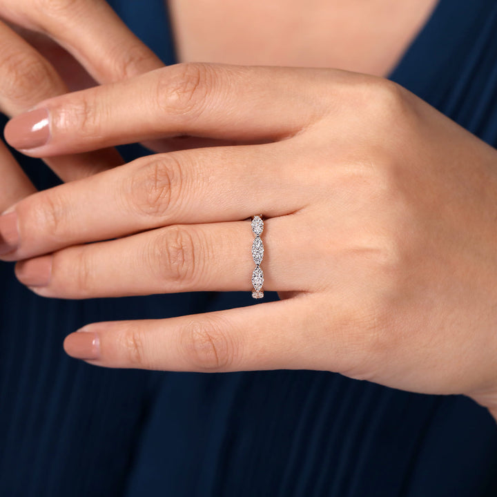 Gabriel & Co. 14K White Gold Diamond Stackable Ring — shown on a model; other jewellery sold separately — LR51936W45JJ