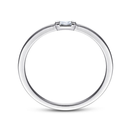 Gabriel & Co. Promise Ring - 14K White Gold Ring with Diamond Baguette LR52077W43JJ